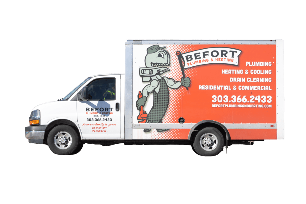 A Befort Plumbing & Heating Service Truck Serving Englewlood, Denver & Surrounding Area