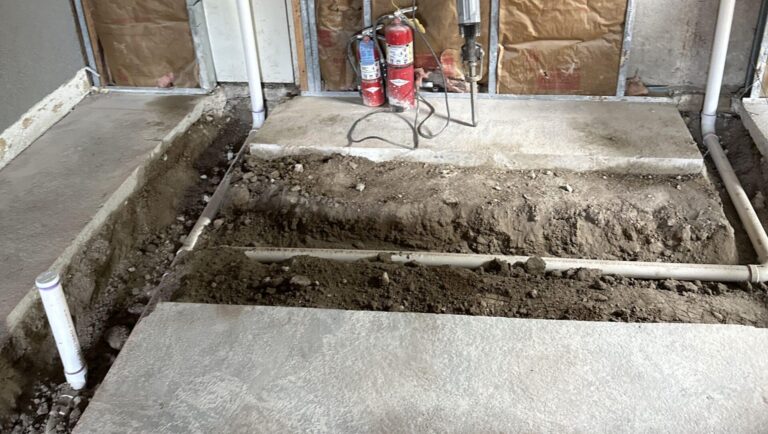 Befort Plumbing team executing a building safe-off and utility disconnection.